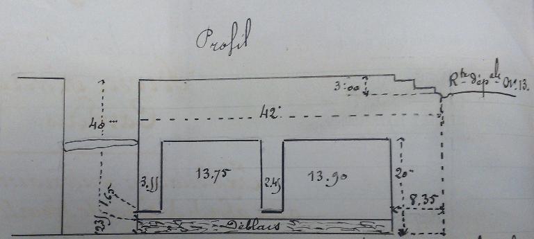 Coupe de l'ardoisière de Parc-an-Hent en 1898