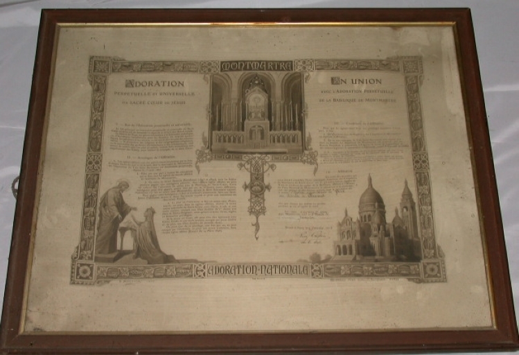 Estampe : Adoration perpétuelle du Sacré-coeur