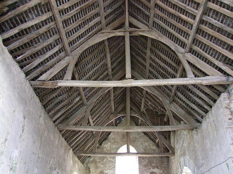 Charpente du temple ou chapelle de La Coëfferie (Messac fusionnée en Guipry-Messac en 2016)