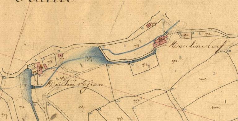 Les moulins sur la commune de Plounévez-Lochrist