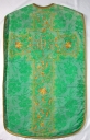Ornement vert : chasuble, bourse de corporal, étole, manipule, voile de calice