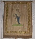 Bannière de procession : Christ en croix, Vierge à l'Enfant