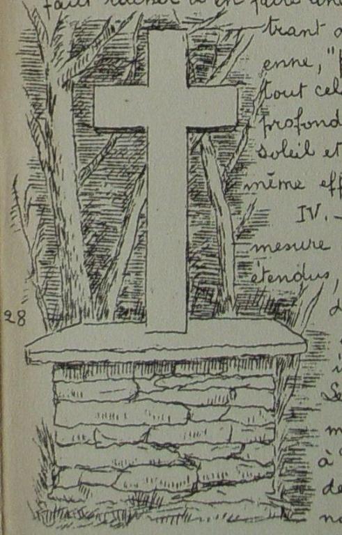 La croix de la Houssaye dans le Bulletin paroissial. Dessin, 1913 (collection particulière)