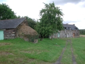 Alignement de maisons, le Gaubu (Paimpont)