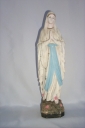 Ensemble de 2 statuettes : Vierge, dite Notre-Dame de Lourdes