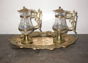 Plateau à burettes et 2 burettes