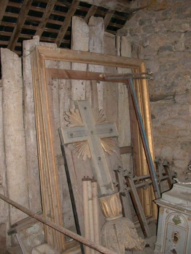 Ensemble de l'autel secondaire nord : autel, tabernacle, gradin d'autel, retable