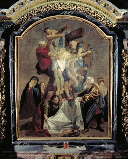 Tableau d'autel : Descente de croix (la) (Pluméliau fusionnée en Pluméliau-Bieuzy en 2019)