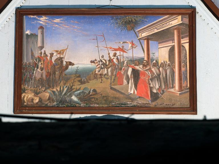 Tableau : Scène de croisades, chapelle Sainte-Catherine (Lizio)