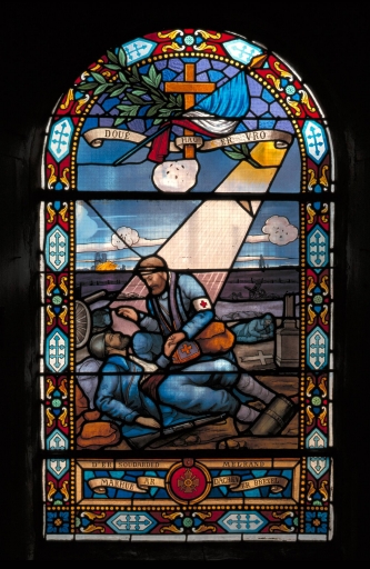Ensemble de 2 verrières figurées : guerre de 1914 1918