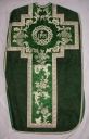Ornement vert 2 : chasuble, bourse du corporal, étole, manipule, voile de calice