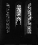 Verrières (3) (verrière mariale) : vie de la Vierge (baies 6, 8, 10), église paroissiale Saint-Etienne (Val-d'Izé)