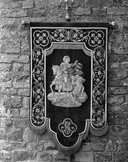 Bannière de procession : Sacré Coeur, Saint Martin partage son manteau, de paroisse, église paroissiale Saint-Martin (Balazé)