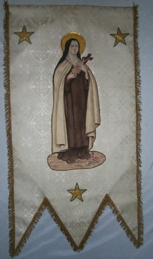 Bannière de procession : sainte Thérèse de l'Enfant-Jésus