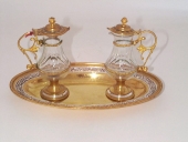 Ensemble 3 de 2 burettes et un plateau à burettes