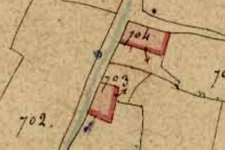 Alignement d'une ferme et d'une maison, la Hâtivelais (Saint-Père-Marc-en-Poulet)