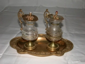 Plateau à burettes et 2 burettes