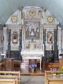 Ensemble du maître-autel : autel, retable, tabernacle, 2 gradins d'autel, église Saint-Étienne (Saint-Abraham)