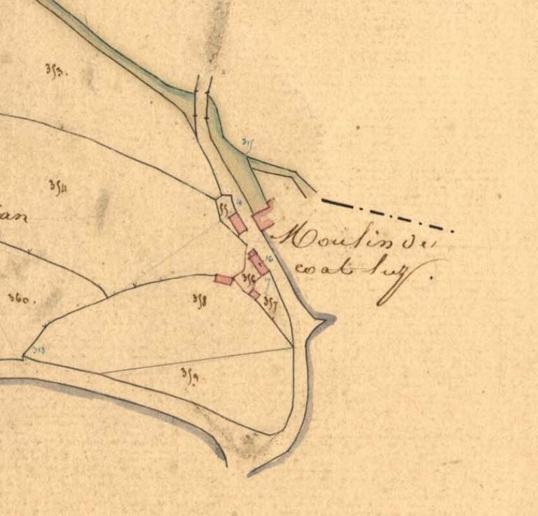 Les moulins sur la commune de Plounévez-Lochrist