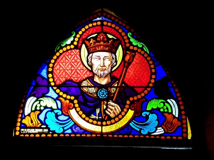 Verrière baie 6 (verrière figurée décorative) : saint Edouard