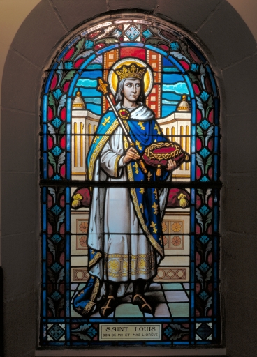 Verrière à personnages de la baie 5 : saint Louis (Guipry fusionnée en Guipry-Messac en 2016)