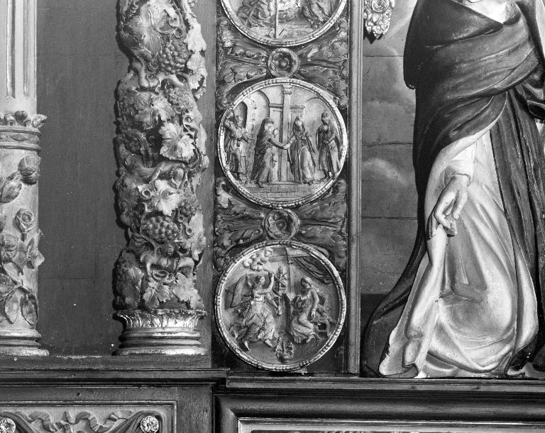 Ensemble de quinze demi-reliefs : Mystères du Rosaire, église paroissiale Sainte-Édiltrude (Tréflez)