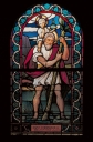 Verrière à personnages de la baie 12 : saint Christophe (Guipry fusionnée en Guipry-Messac en 2016)