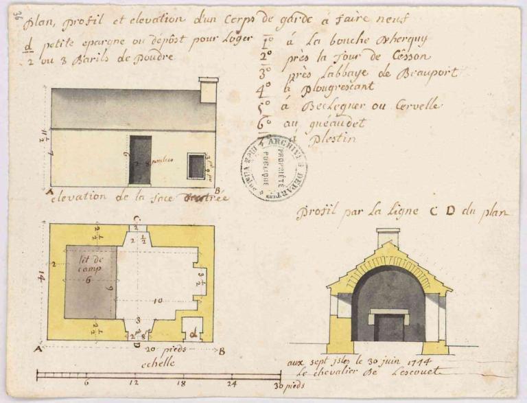 Corps de garde d'observation, Domaine de la Tour de Cesson, rue de la Tour (Saint-Brieuc)