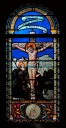Verrière à personnages de la baie 14 : Christ en croix et sainte Madeleine