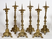 Ensemble de 6 chandeliers d'autel