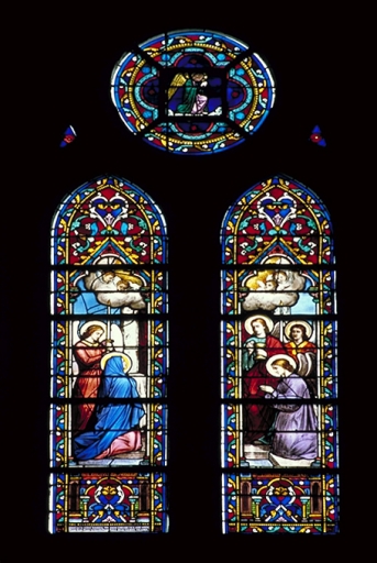 Verrière à personnages de la baie 101 : l'Eucharistie