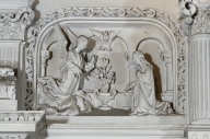 Ensemble de 2 bas-reliefs : Annonciation, Visitation