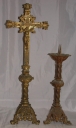 Garniture d'autel 2 : croix et 4 chandeliers