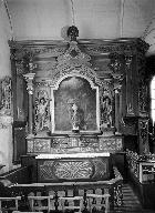 Ensemble de l'autel secondaire nord : autel, tabernacle, retable, clôture d'autel , église paroissiale Sainte-Édiltrude (Tréflez)