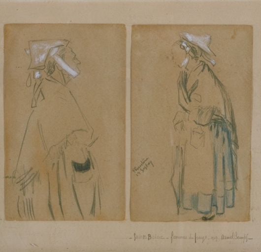 Dessin : Femmes du pays de Saint-Briac