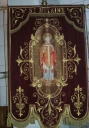 Bannière de procession paroissiale : saint Melaine