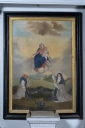 Tableau d'autel : Don du Rosaire à saint Dominique et à sainte Catherine de Sienne