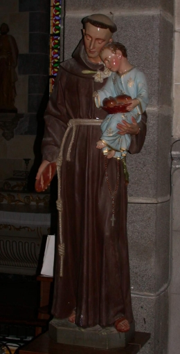 Statue sur socle : saint Antoine et l'Enfant