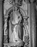 Statue (petite nature) : Sainte Barbe, église paroissiale Saint-Martin (Balazé)