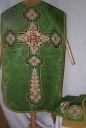 Ornement vert 2 : chasuble, étole, voile de calice