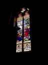 Verrière de la baie 2 (verrière à personnages, vitrail tableau) : Ascension