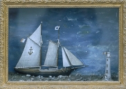 Maquette ex-voto : Navire dans la tempête