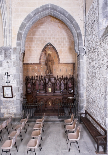 Ensemble de l'autel de saint Suliac : autel, tabernacle, gradins d'autel, retable, degré d'autel