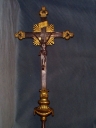 Croix de procession, hampe de procession 1 : Christ en croix, Vierge à l'Enfant
