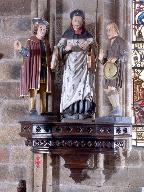 Groupe sculpté : saint Yves entre le riche et le pauvre (Minihy-Tréguier)