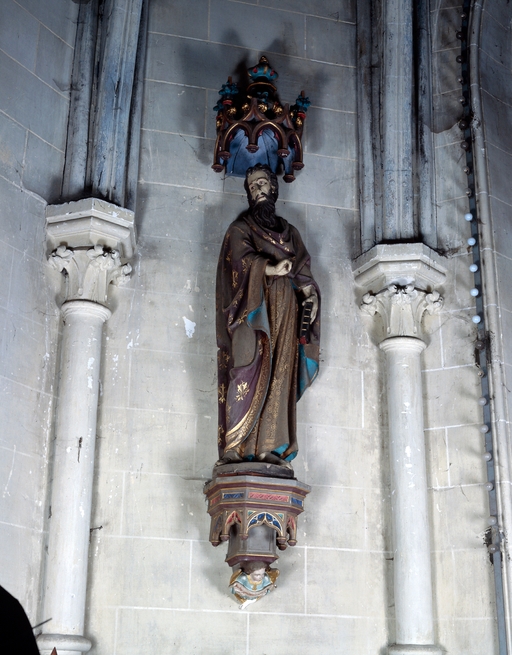 Statue, socle, dais (grandeur nature) : saint Paul