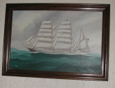 Peinture à l'huile : le trois-mâts-barque Cap-Hornier "Jacques" (Etables-sur-Mer fusionnée en Binic-Etables-sur-Mer en 2016)
