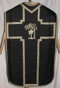 Ornement noir 4 : chasuble, bourse de corporal, étole, manipule, voile de calice
