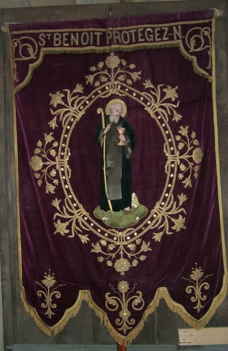 Bannière de procession paroissiale : saint Benoît