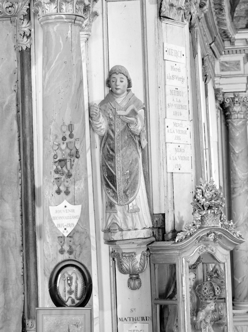 Statue (d'applique, petite nature) : saint Mathurin, chapelle Notre-Dame-de-Carmes (Neulliac)